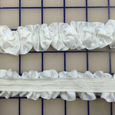 Stretch Trim - 1-inch Ruffled Satin White
